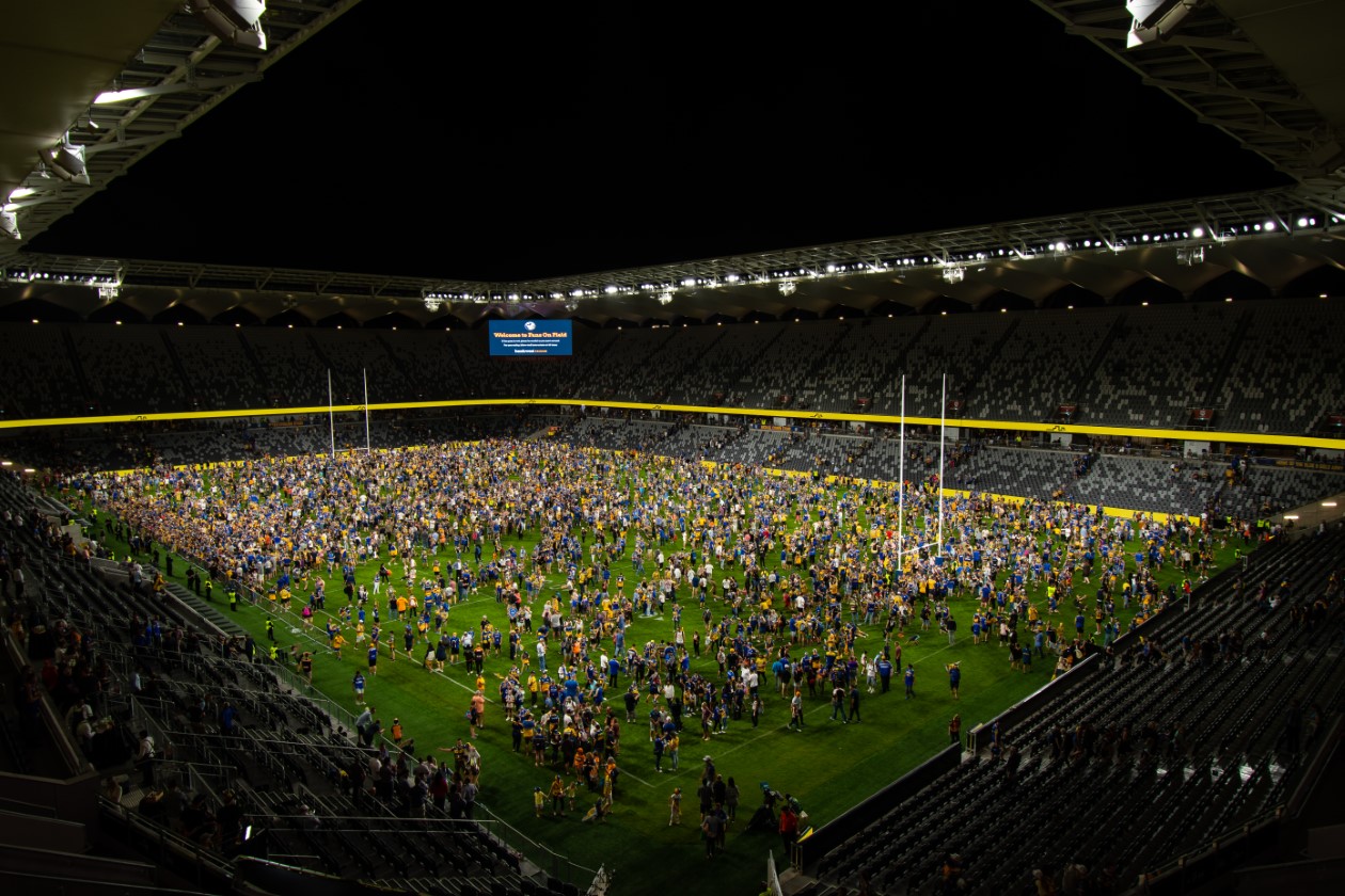 Post-match field access — © Populous